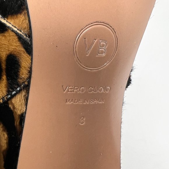 Veronica Beard Loretta Leopard Print Calf Hair Heeled Western Ankle Boots Sz 8 - Picture 7 of 14